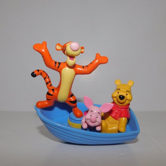 Disney Winnie the Pooh Tigger & Piglet in Row Boat Figure 3.5" PVC - Picture 1 of 6
